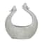 15" Gray Fiberglass Bird Planter with Stone Mosaic Design